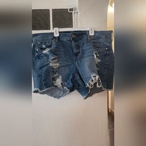 Torrid Blue Distressed Jean Shorts